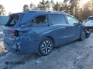 2025 Honda Odyssey EX-L with VIN 5FNRL6H69SB002182, listed as a Copart auction lot 44085465 with Not Provided miles and Salvage Title. Bid and sale history available at carsss.com. Image 3.