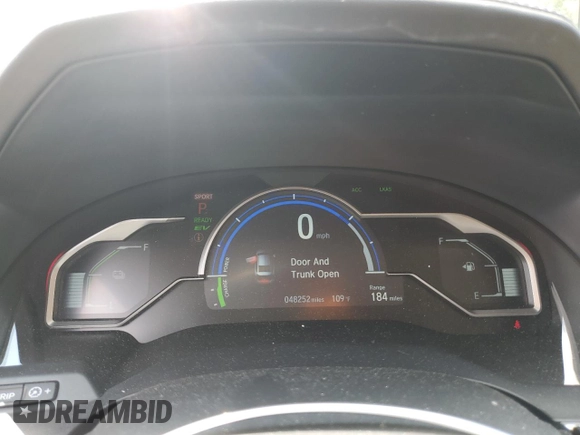 2018 Honda Clarity Plug-In Hybrid Touring with VIN JHMZC5F38JC007323, listed as a Copart auction lot 67355734 with 48,252 mi miles and Salvage Title. Bid and sale history available at carsss.com. Image 9.