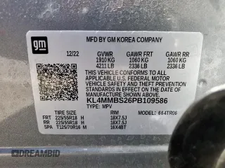2023 Buick Encore GX Preferred with VIN KL4MMBS26PB109586, listed as a Copart auction lot 57225855 with 12,403 mi miles and Salvage title. Bid and sale history available at DreamBid. Image 13.
