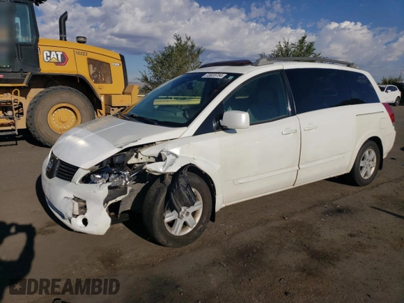 2005 Nissan Quest SL with VIN 5N1BV28U55N137275, listed as a Copart auction lot 72023734 with 0 mi miles and Salvage Title. Bid and sale history available at carsss.com. Image 1.