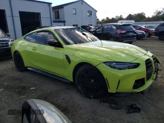 2022 BMW M4 Competition xDrive with VIN WBS43AZ01NCJ02844, listed as a Copart auction lot 74776864 with 0 mi miles and Salvage Title. Bid and sale history available at carsss.com. Image 4.