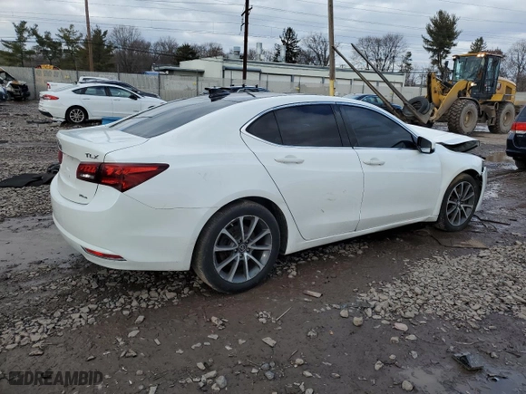 2015 Acura TLX V6 Tech with VIN 19UUB3F56FA007605, listed as a Copart auction lot 86591844 with 0 mi miles and Salvage Title. Bid and sale history available at carsss.com. Image 3.