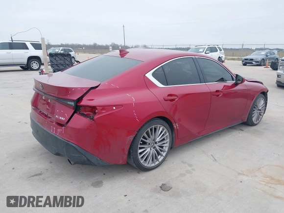 2022 Lexus IS with VIN JTHDA1D21N5119328, listed as a IAAI auction lot 41558644 with 44,241 mi miles. Bid and sale history available at carsss.com. Image 4.