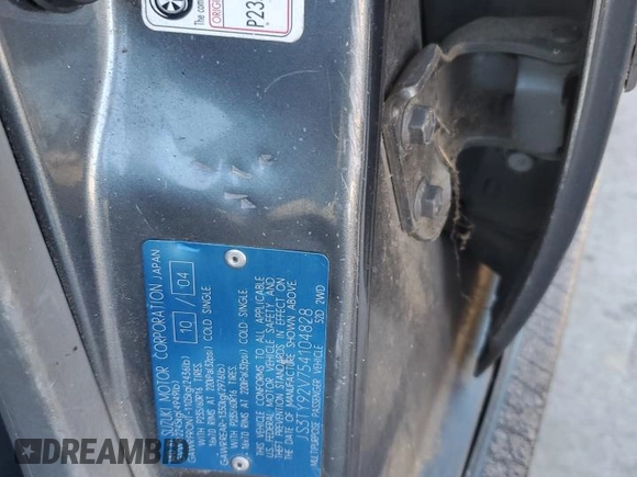 2005 Suzuki XL7 LX z VIN JS3TY92V754104828, wystawiony jako Copart lot #89250525 z przebiegiem 161 355 mil mil oraz Szkoda całkowita • Salvage title. Historia ofert i sprzedaży dostępna na DreamBid. Obrazek 12.