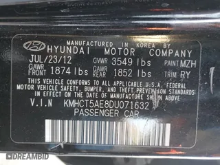 2013 Hyundai Accent GL with VIN KMHCT5AE8DU071632, listed as a Copart auction lot 76982384 with 100,067 mi miles and Salvage Title. Bid and sale history available at carsss.com. Image 12.