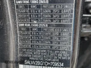 2013 Land Rover Range Rover Evoque Prestige Premium with VIN SALVV2BG1DH709534, listed as a Copart auction lot 49584415 with 124,245 mi miles and Salvage Title. Bid and sale history available at carsss.com. Image 13.