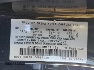 2021 Mazda 3 Preferred with VIN JM1BPBCL0M1331151, listed as a Copart auction lot 41792425 with 48,295 mi miles and Salvage Title. Bid and sale history available at DreamBid. Image 13.