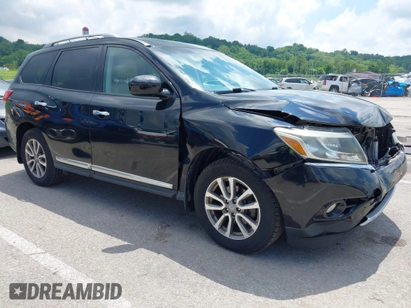 2014 Nissan Pathfinder S with VIN 5N1AR2MM1EC696341, listed as a IAAI auction lot 42255710 with 99,680 mi miles and . Bid and sale history available at DreamBid. Image 1.
