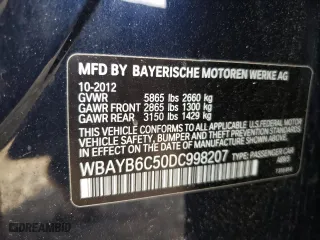 2013 BMW 7 Series 750i xDrive with VIN WBAYB6C50DC998207, listed as a Copart auction lot 78645014 with 132,084 mi miles and Clean Title. Bid and sale history available at carsss.com. Image 12.