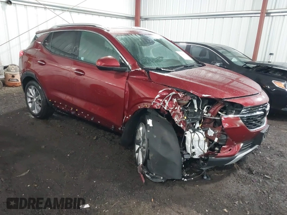 2022 Buick Encore GX Essence with VIN KL4MMGSL5NB147667, listed as a IAAI auction lot 42274694 with 25,755 mi miles and . Bid and sale history available at DreamBid. Image 1.