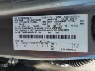 2024 Ford Super Duty F-250 SRW XL with VIN 1FT7W2BN6REC77124, listed as a Copart auction lot 52736245 with 19,341 mi miles and Salvage Title. Bid and sale history available at carsss.com. Image 13.