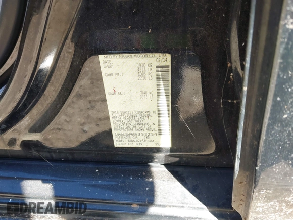 2014 Nissan Altima SL with VIN 1N4AL3AP6EN353254, listed as a IAAI auction lot 41500933 with Not Provided miles and . Bid and sale history available at DreamBid. Image 9.
