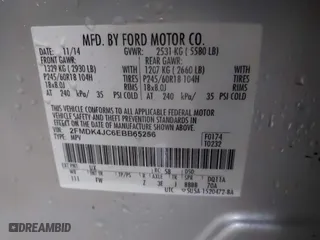 2014 Ford Edge SEL with VIN 2FMDK4JC6EBB65256, listed as a IAAI auction lot 41599734 with 117,552 mi miles. Bid and sale history available at carsss.com. Image 9.