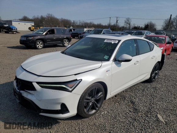 2024 Acura Integra Technology with VIN 19UDE4H64RA012647, listed as a Copart auction lot 48589755 with 10,299 mi miles and Salvage title. Bid and sale history available at DreamBid. Image 1.