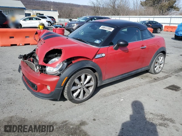 2012 MINI Coupe S z VIN WMWSX3C54CT465636, wystawiony jako Copart lot #46641355 z przebiegiem 144 611 mil mil oraz Szkoda całkowita • Salvage title. Historia ofert i sprzedaży dostępna na DreamBid. Obrazek 1.