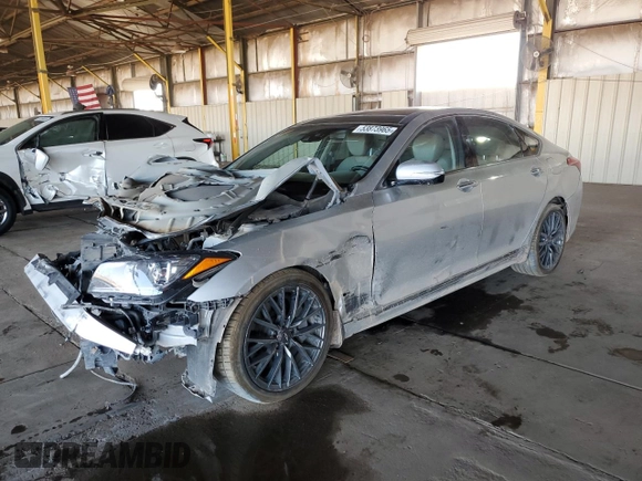 2019 Genesis G80 3.8L with VIN KMTFN4JE3KU309522, listed as a Copart auction lot 53873965 with 91,248 mi miles and Clean Title. Bid and sale history available at DreamBid. Image 1.