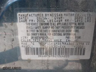 2016 Nissan Sentra SR with VIN 3N1AB7AP8GY264220, listed as a IAAI auction lot 40318032 with 115,161 mi miles. Bid and sale history available at carsss.com. Image 9.