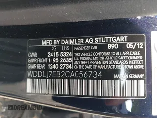 2012 Mercedes-Benz CLS-Class CLS 63 AMG with VIN WDDLJ7EB2CA056734, listed as a IAAI auction lot 40153018 with 34,476 mi miles. Bid and sale history available at carsss.com. Image 9.