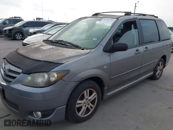 2005 Mazda MPV LX with VIN JM3LW28A550556310, listed as a IAAI auction lot 42148786 with 376,021 mi miles. Bid and sale history available at carsss.com. Image 2.