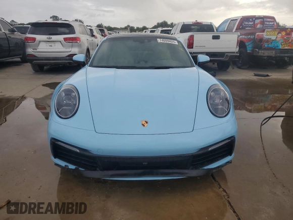 2024 Porsche 911 Carrera S with VIN WP0AB2A97RS220521, listed as a Copart auction lot 74099424 with 0 mi miles and Salvage Title. Bid and sale history available at carsss.com. Image 5.