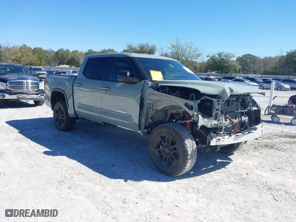 2025 Toyota Tundra 4WD SR with VIN 5TFLA5DB3SX261247, listed as a IAAI auction lot 41577359 with 381 mi miles. Bid and sale history available at carsss.com. Image 1.