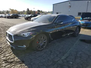 2017 Infiniti Q60 Red Sport 400 with VIN JN1FV7EL3HM700805, listed as a Copart auction lot 80134924 with 66,578 mi miles and Salvage Title. Bid and sale history available at carsss.com. Image 1.