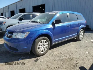 2015 Dodge Journey American Value Pkg with VIN 3C4PDCAB6FT670619, listed as a Copart auction lot 43560874 with 106,595 mi miles and Salvage Title. Bid and sale history available at carsss.com. Image 1.