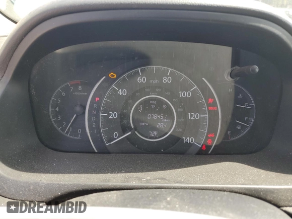 2013 Honda CR-V EX-L with VIN 2HKRM4H72DH625139, listed as a Copart auction lot 54523875 with 78,451 mi miles and Salvage Title. Bid and sale history available at carsss.com. Image 9.