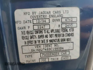 1995 Jaguar XJS with VIN SAJNX2748SC198884, listed as a Copart auction lot 72430394 with 91,651 mi miles and Clean Title. Bid and sale history available at carsss.com. Image 12.