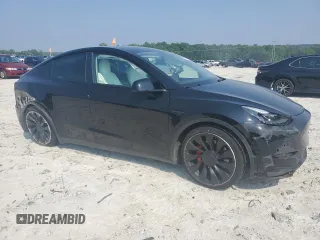 2022 Tesla Model Y Performance with VIN 7SAYGDEF5NF344292, listed as a Copart auction lot 59153775 with Not provided miles and Salvage title. Bid and sale history available at DreamBid. Image 4.