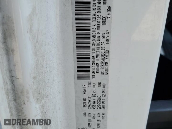 2016 Ram ProMaster Cargo with VIN 3C6TRVAG8GE115157, listed as a Copart auction lot 42030855 with 117,499 mi miles and Salvage Title. Bid and sale history available at DreamBid. Image 13.