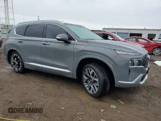 2021 Hyundai Santa Fe Calligraphy with VIN 5NMS5DAL2MH356272, listed as a Copart auction lot 49246385 with 33,528 mi miles and Salvage Title. Bid and sale history available at carsss.com. Image 4.