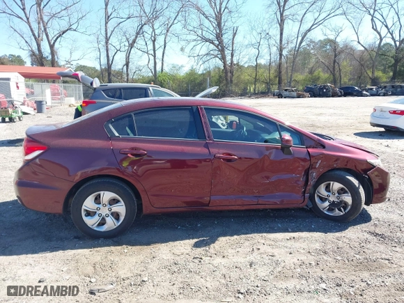 2013 Honda Civic Sdn LX with VIN 19XFB2F57DE096791, listed as a IAAI auction lot 41863226 with 78,173 mi miles. Bid and sale history available at carsss.com. Image 13.