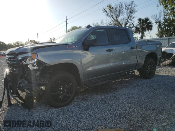 2025 Chevrolet Silverado 1500 with VIN 3GCUKFE80SG128699, listed as a Copart auction lot 52393645 with 5,759 mi miles and Salvage Title. Bid and sale history available at DreamBid. Image 1.