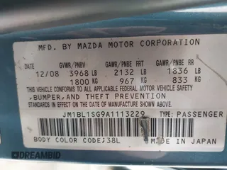 2010 Mazda 3 i Sport with VIN JM1BL1SG9A1113229, listed as a IAAI auction lot 42140918 with 155,040 mi miles and . Bid and sale history available at carsss.com. Image 9.