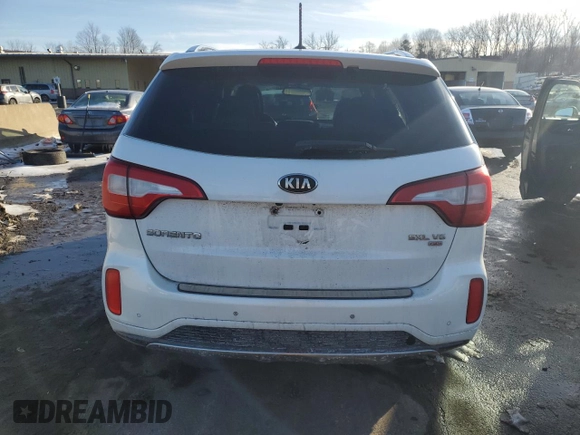 2014 Kia Sorento SX with VIN 5XYKWDA78EG485032, listed as a Copart auction lot 44433945 with 133,899 mi miles and Salvage title. Bid and sale history available at DreamBid. Image 6.