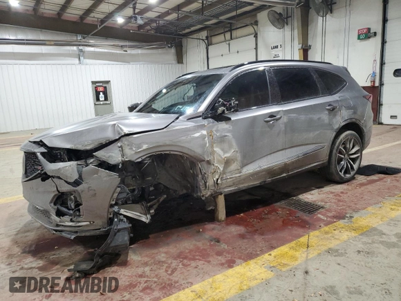 2023 Acura MDX Type S w/Advance Package with VIN 5J8YD8H8XPL004017, listed as a Copart auction lot 45184035 with 0 mi miles and Salvage Title. Bid and sale history available at carsss.com. Image 1.