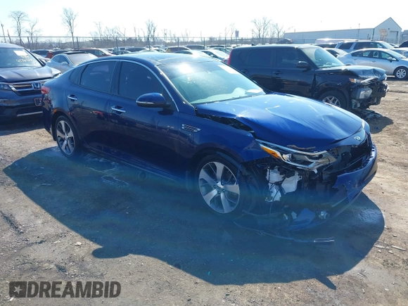 2019 Kia Optima LX with VIN 5XXGT4L35KG303814, listed as a IAAI auction lot 41769183 with 107,509 mi miles. Bid and sale history available at carsss.com. Image 1.