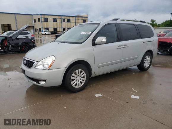2014 Kia Sedona LX with VIN KNDMG4C73E6581348, listed as a Copart auction lot 54724885 with 117,670 mi miles and Salvage Title. Bid and sale history available at DreamBid. Image 1.