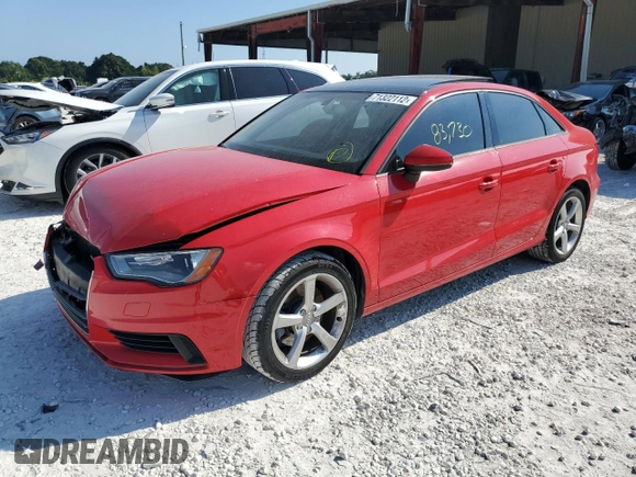 2015 Audi A3 1.8T Premium with VIN WAUACGFF0F1023603, listed as a Copart auction lot 71322112 with 83,730 mi miles. Bid and sale history available at carsss.com. Image 1.