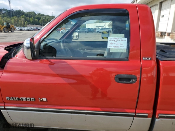 1997 Dodge Ram 1500 with VIN 1B7HC16Z7VJ503998, listed as a Copart auction lot 72704674 with 0 mi miles and Salvage Title. Bid and sale history available at carsss.com. Image 7.