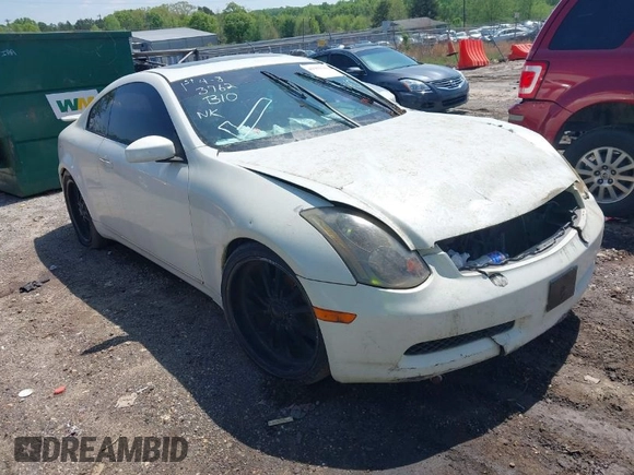 2004 Infiniti G35 Coupe w/Leather with VIN JNKCV54E84M820406, listed as a IAAI auction lot 41993762 with 1 mi miles. Bid and sale history available at carsss.com. Image 1.