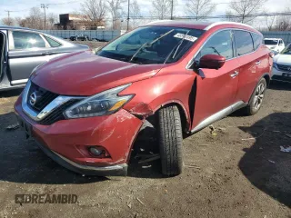 2018 Nissan Murano SL with VIN 5N1AZ2MH5JN130488, listed as a Copart auction lot 48911695 with 133,871 mi miles and Salvage Title. Bid and sale history available at carsss.com. Image 1.