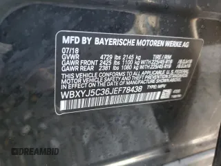 2018 BMW X2 xDrive28i with VIN WBXYJ5C36JEF78438, listed as a Copart auction lot 46850675 with 45,525 mi miles and Salvage Title. Bid and sale history available at carsss.com. Image 13.