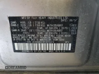 2015 Subaru Outback Premium with VIN 4S4BSACC9F3215474, listed as a Copart auction lot 55091745 with 133,728 mi miles and Clean Title. Bid and sale history available at DreamBid. Image 13.