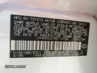 2021 Lexus IS 300 z VIN JTHAA1D21M5114728, wystawiony jako Copart lot #50702935 z przebiegiem 9 696 mil mil oraz Szkoda całkowita • Salvage title. Historia ofert i sprzedaży dostępna na DreamBid. Obrazek 13.