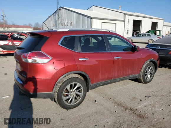 2015 Nissan Rogue SL with VIN 5N1AT2MV9FC902355, listed as a Copart auction lot 47098135 with 97,858 mi miles and Salvage Title. Bid and sale history available at DreamBid. Image 3.