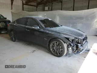2016 Infiniti Q50 Red Sport 400 with VIN JN1FV7AR8GM450745, listed as a Copart auction lot 54018795 with 116,758 mi miles and Salvage title. Bid and sale history available at DreamBid. Image 4.