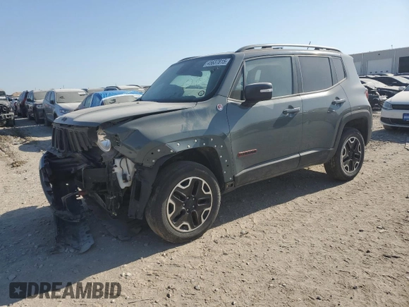 2016 Jeep Renegade Trailhawk with VIN ZACCJBCT2GPC61761, listed as a Copart auction lot 45637815 with 100,055 mi miles and Salvage title. Bid and sale history available at DreamBid. Image 1.