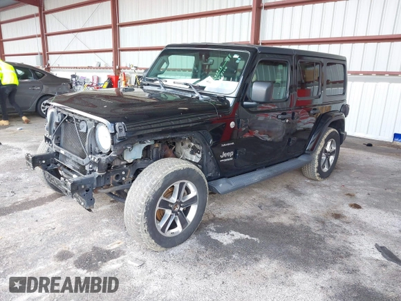 2019 Jeep Wrangler Unlimited Sahara with VIN 1C4HJXEG5KW532861, listed as a IAAI auction lot 41698912 with 121,278 mi miles and . Bid and sale history available at DreamBid. Image 2.